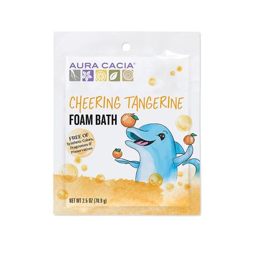 Aura Cacia, Cheering Tangerine Kids Foam Bath, Box of 6