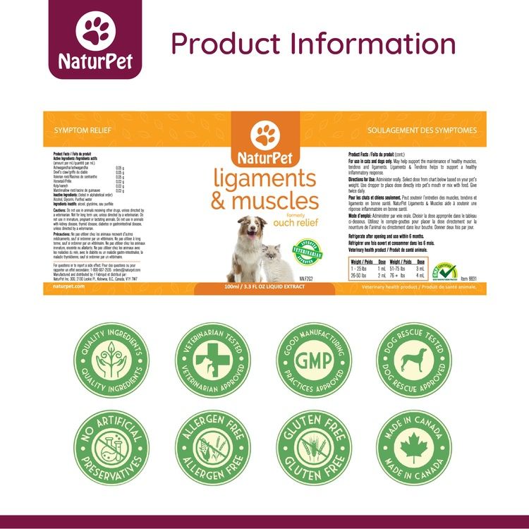 NaturPet, Ligaments & Muscles Natural Pain Relief, 100ml