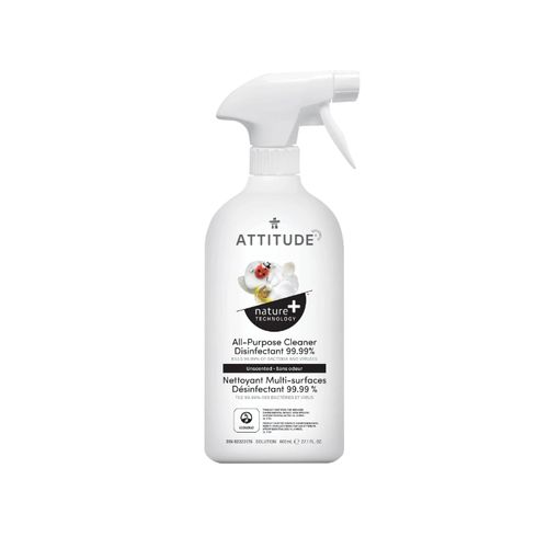 Attitude, All Purpose Cleaner Disinfectant 99.9%, Unscented, 800ml