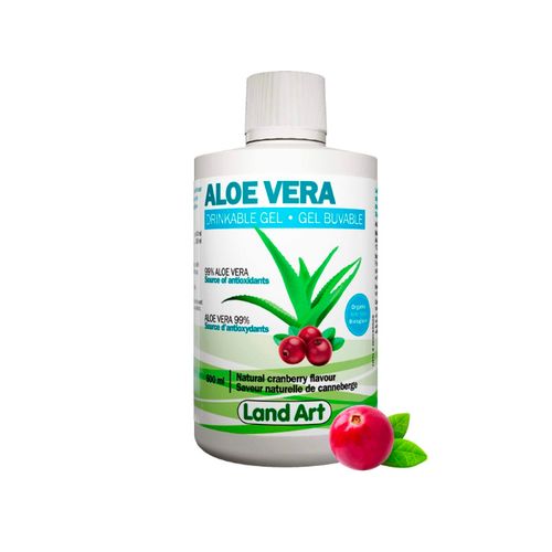 Land Art, Aloe Vera, Drinkable Gel, Cranberry, 500ml