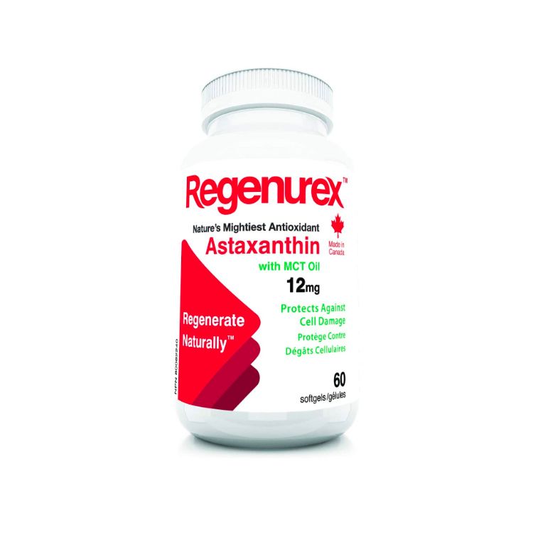 加拿大Regenurex高剂量虾青素 12mg 100%加拿大提取制造 保护眼睛心血管 去除体内炎症