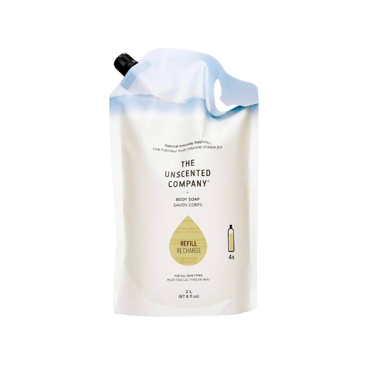 加拿大The Unscented Company沐浴液2L环保添换装 无香型 全家适用 99%以上植物和矿物基成分