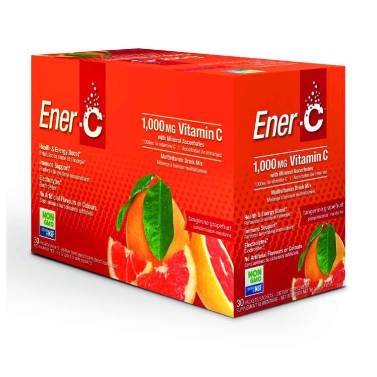 加拿大Ener-C复合维生素泡腾粉 桔子葡萄柚味 同时含维生素A&B&C&E 纯果汁粉少糖非转基因配方