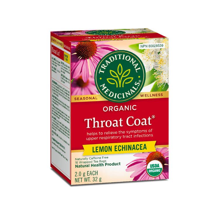 Traditional Medicinals, Organic Throat Coat, Lemon Echinacea, 16s