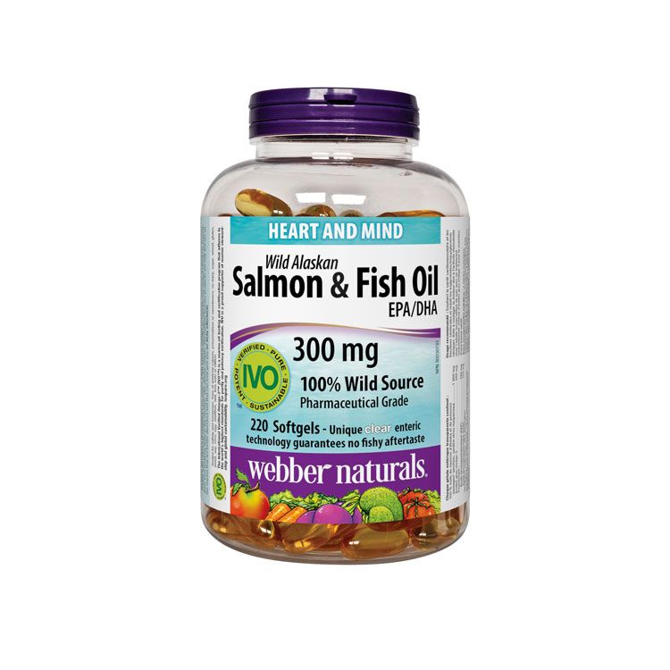 Webber Naturals, Wild Alaskan Salmon & Fish Oil, 300 mg, 220 Softgels