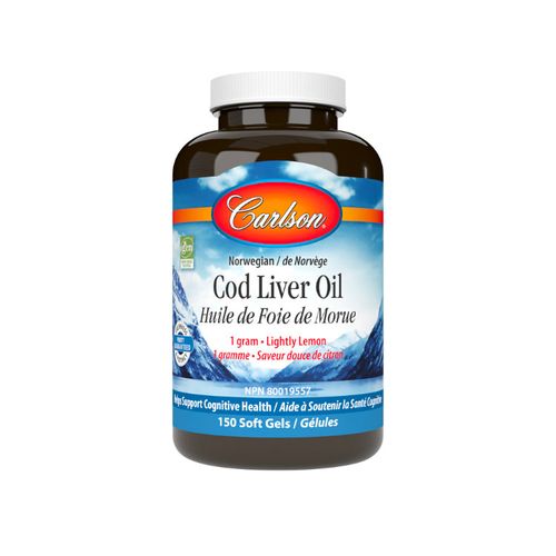 Carlson Laboratories, Cod Liver Oil, Lightly Lemon, 150 Softgels