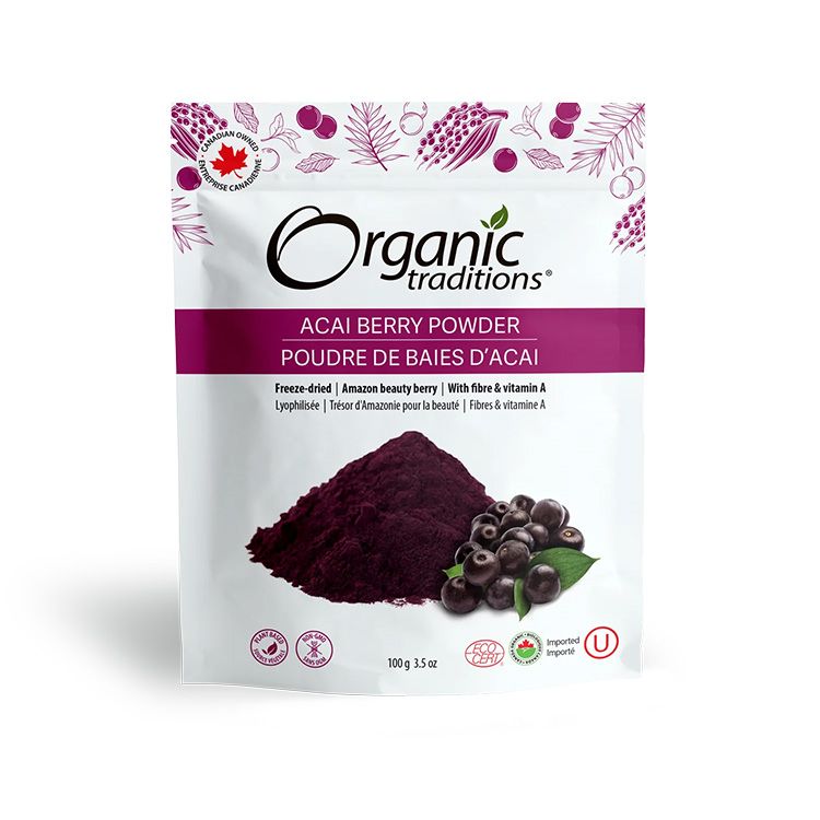 美国Organic Traditions有机巴西莓粉 100克 富含花青素 抗氧化防衰老