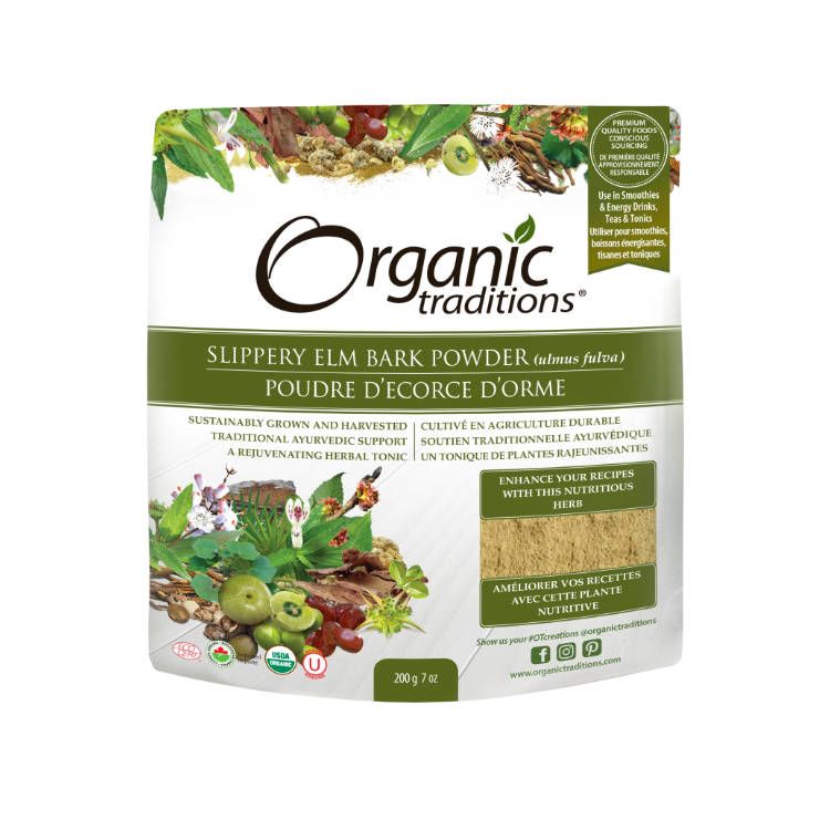 美国Organic Traditions有机滑榆树皮粉 200克 形成粘膜保护胃部溃疡