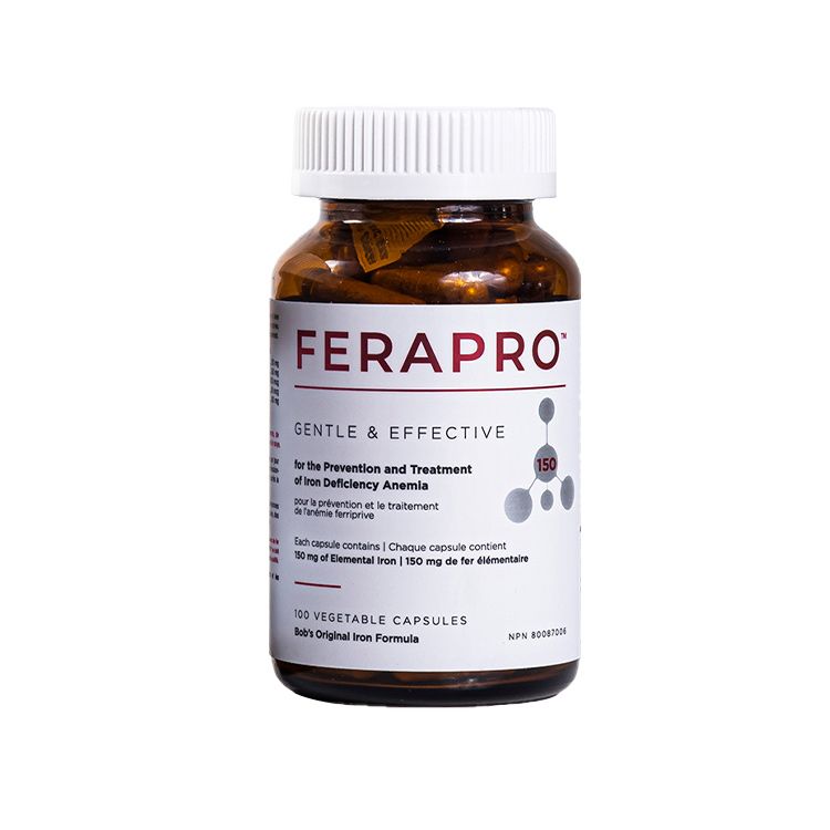 加拿大FERAPRO复合补铁胶囊 150mg 100粒 富马酸亚铁吸收率更高 预防或治疗缺铁性贫血