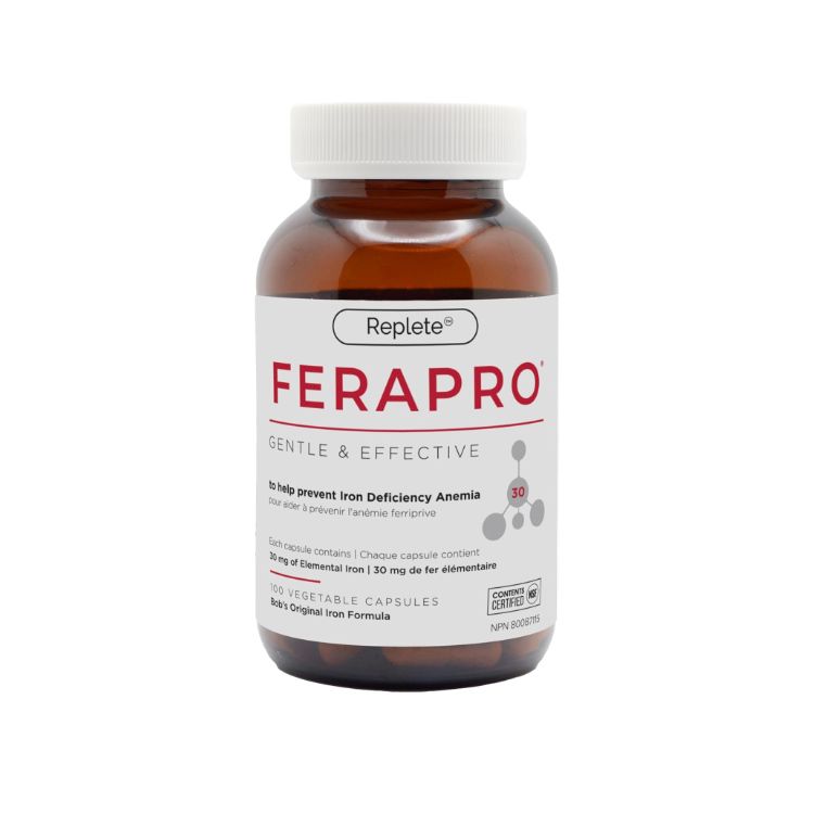 加拿大FERAPRO复合补铁胶囊 30mg 100粒 富马酸亚铁吸收率更高 预防或治疗缺铁性贫血