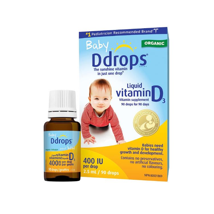 加拿大Ddrops婴儿维生素D3滴剂 90滴 新生儿适用 母乳喂养宝宝必补营养素