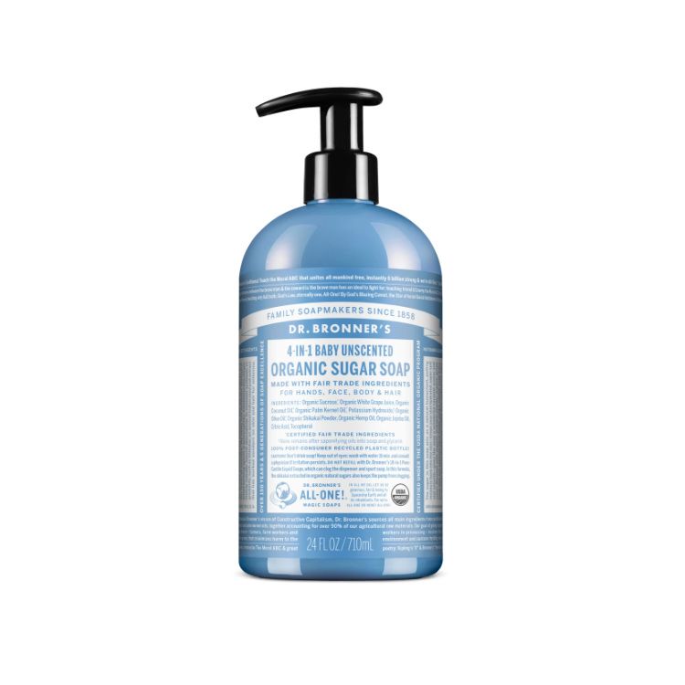 Dr Bronner's, Organic Sugar Pump Soap, Baby Unscented, 710ml