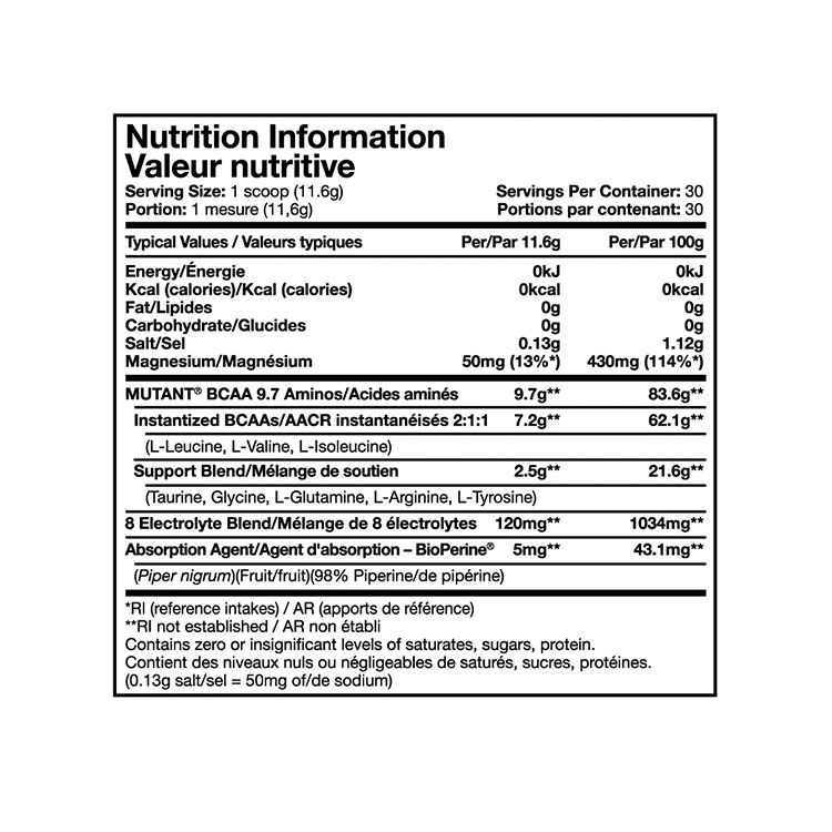 加拿大Mutant铁血魔兽BCAA支链氨基酸 30次量 香甜桃子味 防止肌肉分解 加速体力恢复