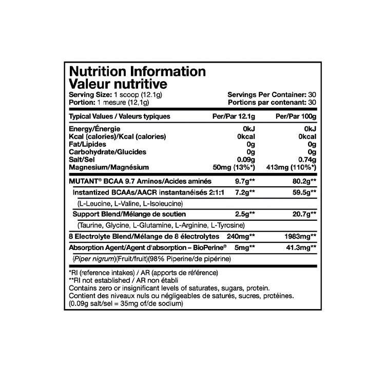 加拿大Mutant铁血魔兽BCAA支链氨基酸 30次量 热带芒果味 防止肌肉分解 加速体力恢复