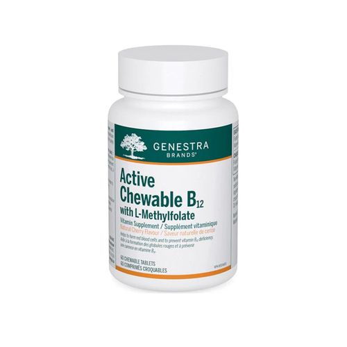 Genestra, Active Chewable B12 + L-Methylfolate, 60 Chewable Tablets