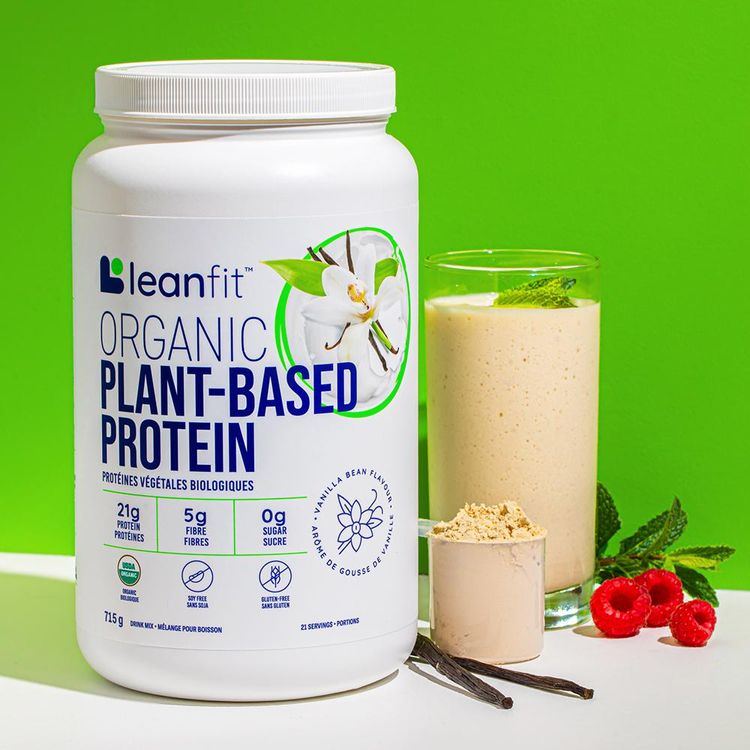 加拿大LeanFit有机植物蛋白粉 715克 香草味 修复重建肌肉 含4克BCAA