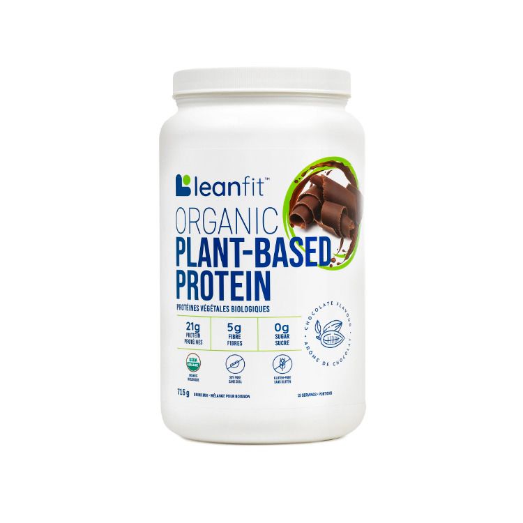 加拿大LeanFit有机植物蛋白粉 715克 巧克力味 修复重建肌肉 含3.8克BCAA