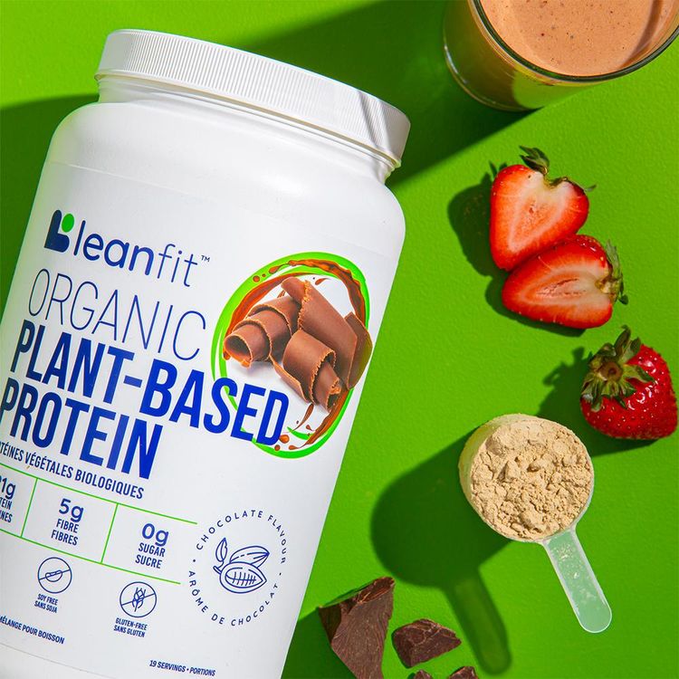 加拿大LeanFit有机植物蛋白粉 715克 巧克力味 修复重建肌肉 含3.8克BCAA