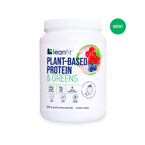 LeanFit, Plant Based Protein & Greens, Berry, 533g