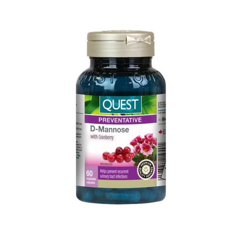 加拿大Quest D-甘露糖蔓越莓胶囊 60粒 预防治疗复发性尿路感染