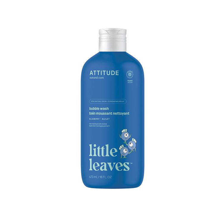 Attitude, Little Leaves, Kids Bubble Wash, Blueberry, 473ml