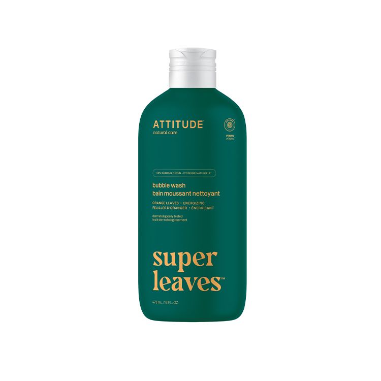 加拿大Attitude天然泡泡洗浴液 橙叶味 super leaves蓝莓叶萃取精华系列 ECOLOGO认证