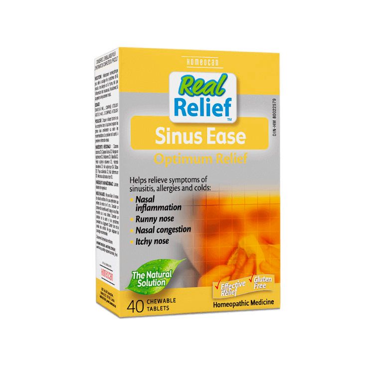Homeocan, Real Relief, Sinus Ease, 40 Chewable Tablets