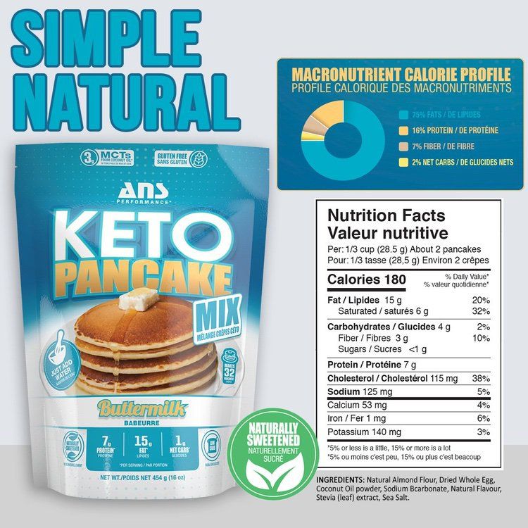 ANS Performance, Keto Pancake Mix, Chocolate Chip, 283g