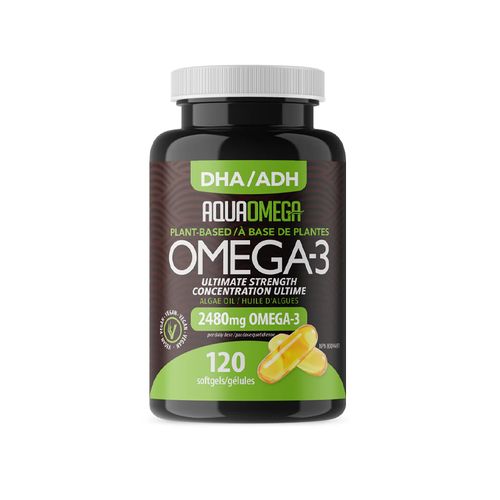 加拿大AquaOmega天然藻油Omega-3胶囊 120粒 含40毫克EPA/2000毫克DHA 甘油三酸酯形式