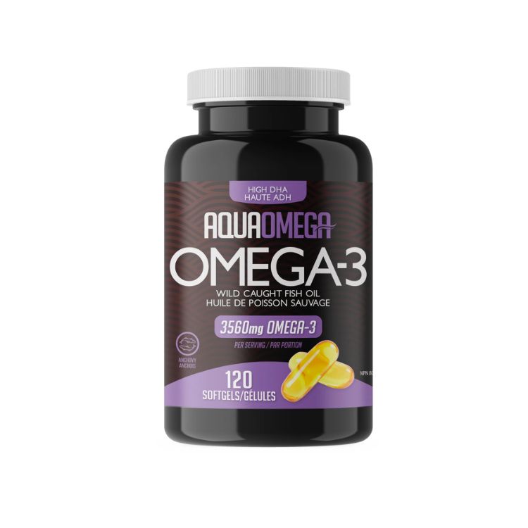 AquaOmega, High DHA Omega-3, 120 Softgels