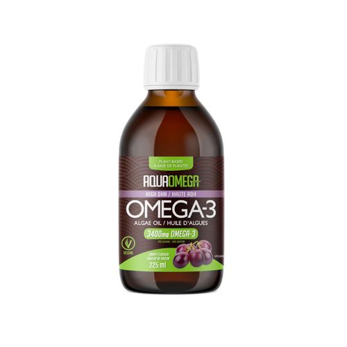 AquaOmega, Algae Oil Plant Based Omega-3, Grape, 225ml