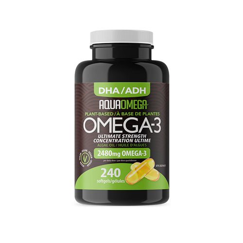 加拿大AquaOmega天然藻油Omega-3胶囊 240粒 含40毫克EPA/2000毫克DHA 甘油三酸酯形式