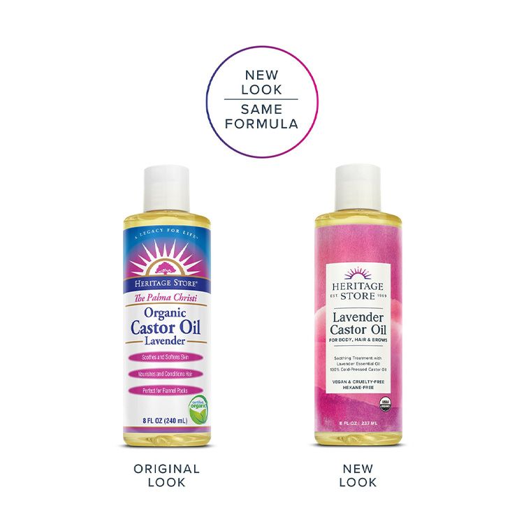 美国Heritage Store有机蓖麻薰衣草混和油 237ml 滋养头发眉毛 促生头发 舒缓放松