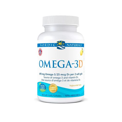 美国Nordic Naturals挪威小鱼Omega-3/维生素D胶囊 60粒 保护心血管健康 健脑益智