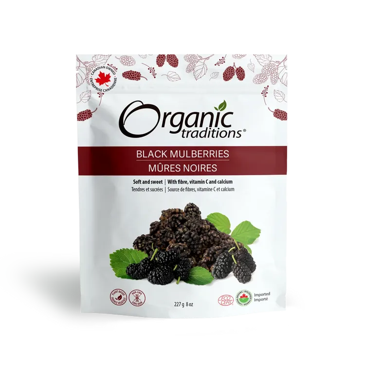 Organic Traditions, Organic Black Mulberries, 227g