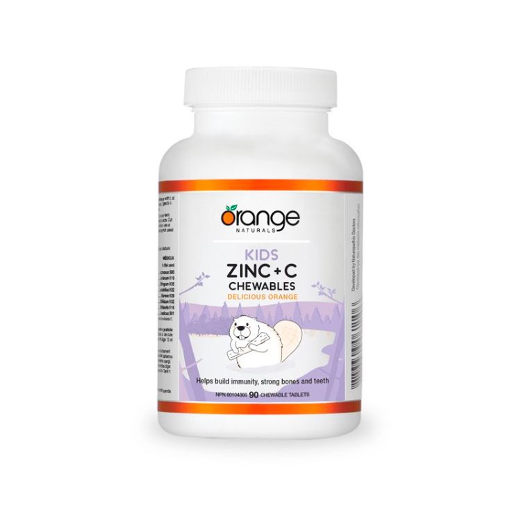 Orange Naturals, Kids Zinc + C, 90 Chewable Tablets