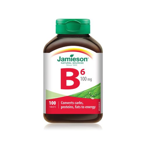 加拿大Jamieson健美生维生素B6 100毫克 维护心血管健康 降低血液中同型半胱氨酸水平