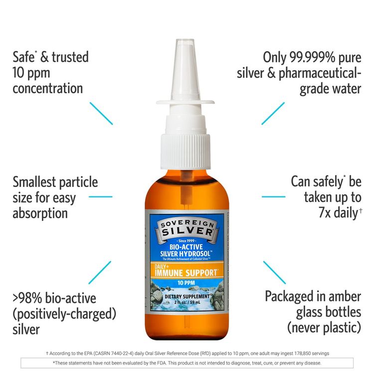 Sovereign Silver, Bio-Active Silver Hydrosol, Vertical Spray, 59ml