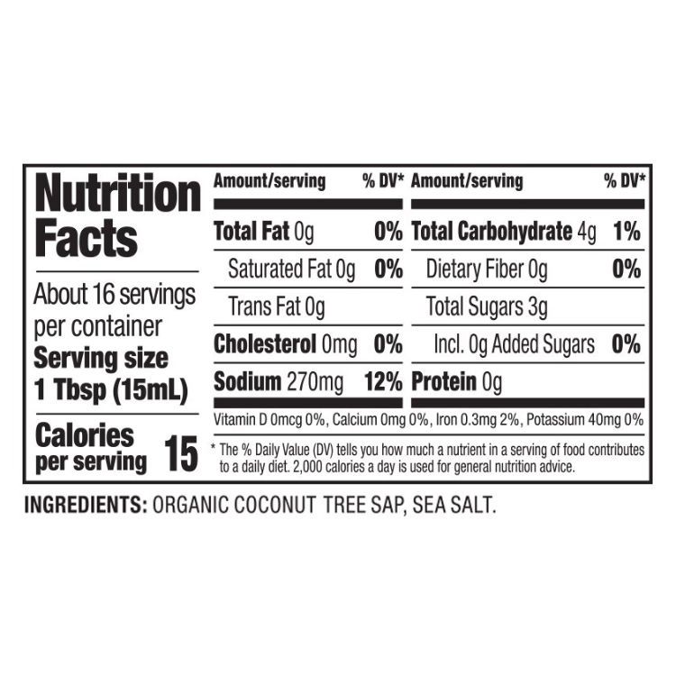 美国Coconut Secret有机椰子氨基 237ml 无大豆酱油替代品 比传统酱油少72%的盐