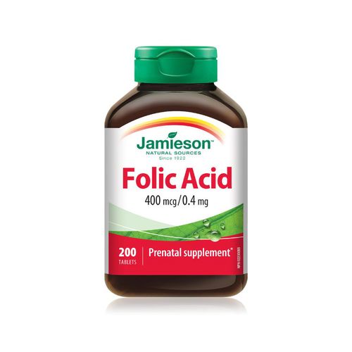 Jamieson, Folic Acid, 400 mcg, 200 Tablets
