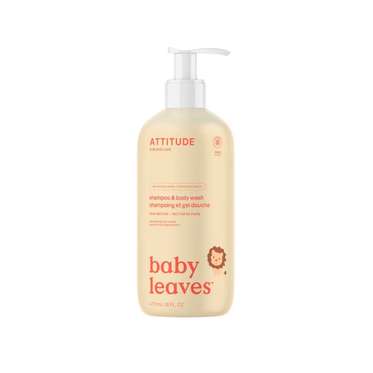 Attitude, Baby Leaves, 2-In-1 Shampoo and Body Wash, Pear Nectar, 473ml