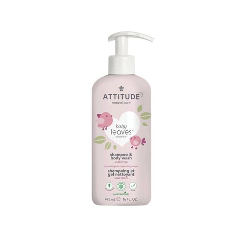 Attitude, Baby Leaves, 2-In-1 Shampoo and Body Wash, Unscented, 473ml