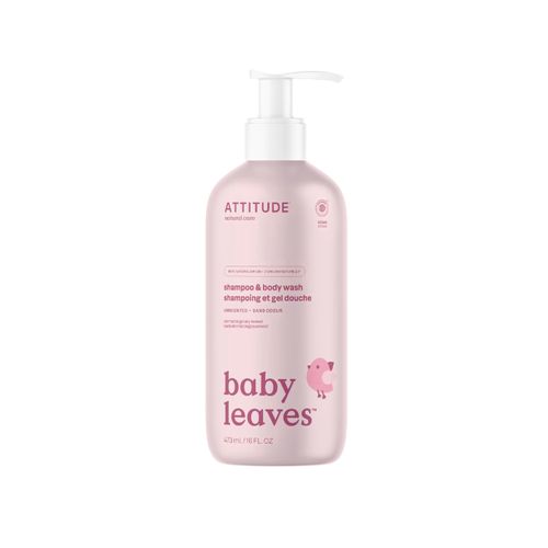 Attitude, Baby Leaves, 2-In-1 Shampoo and Body Wash, Unscented, 473ml