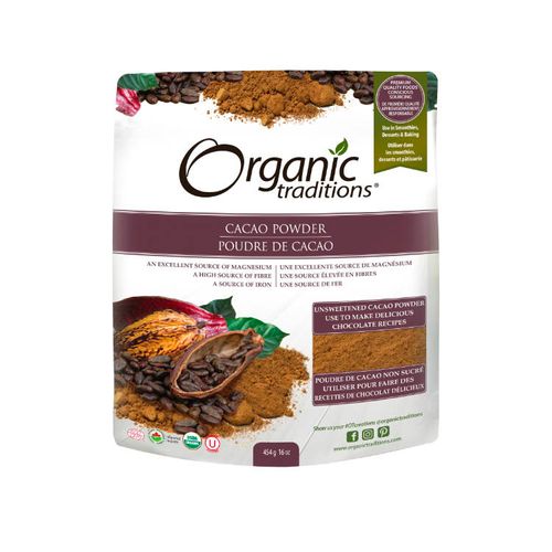 Organic Traditions, Cacao Powder, 454g