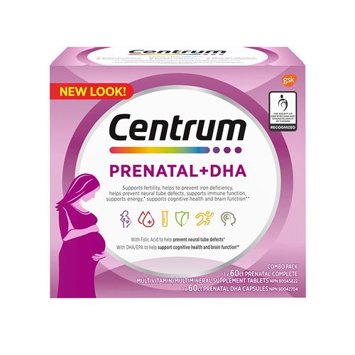 Centrum, Prenatal Complete Multivitamin+DHA, 60-Day Program