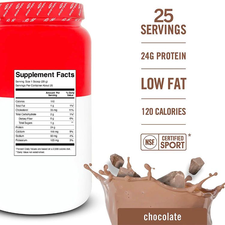 加拿大BioSteel百淬100%乳清蛋白粉 750克 巧克力味 NSF认证 帮助运动后恢复
