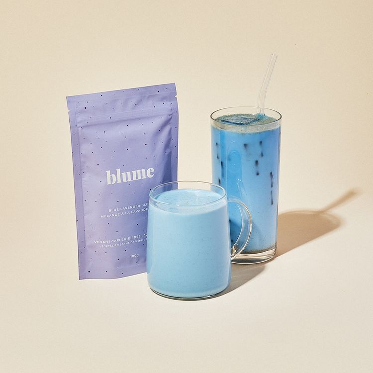 加拿大blume有机蓝色薰衣草拿铁粉 100g 添加螺旋藻 可快速制作健康拿铁 放松助眠 平衡消化