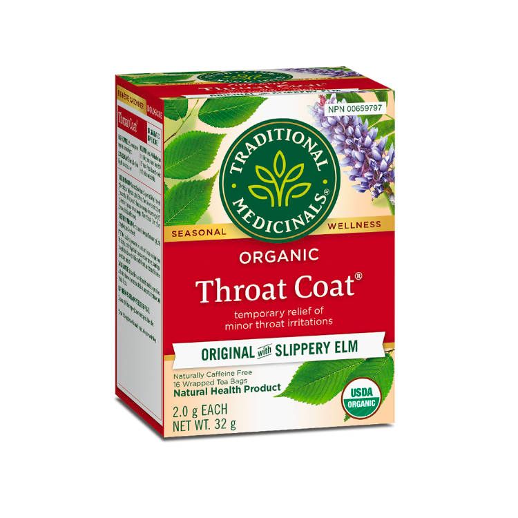 Traditional Medicinals, Organic Throat Coat, with Slippery Elm, 16s