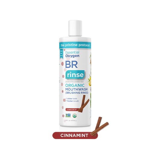 Essential Oxygen, Step 1 Organic Brushing Rinse Mouthwash, Cinnamint, 473ml   