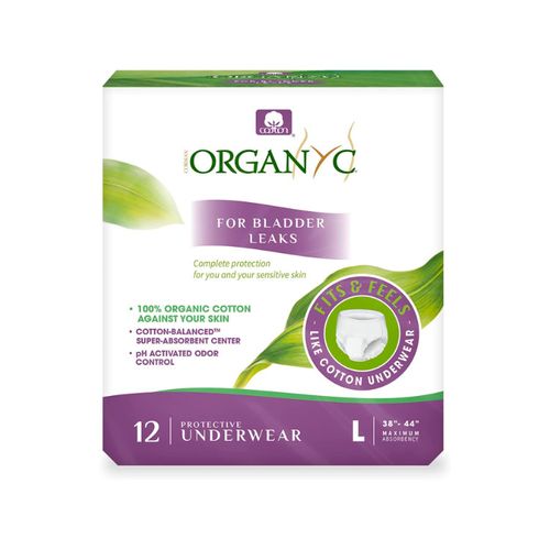 Organyc, Protective Underwear, Large, 12 Counts